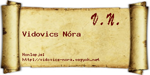 Vidovics Nóra névjegykártya