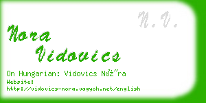 nora vidovics business card